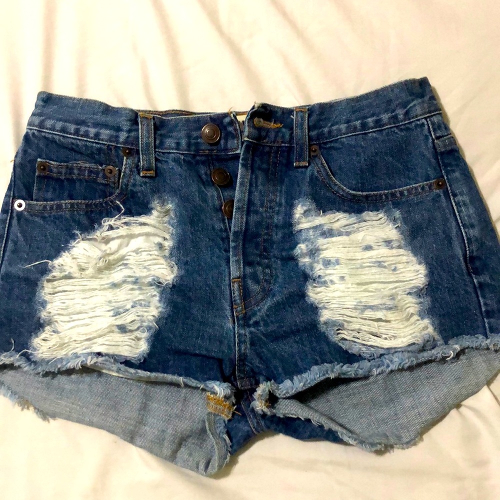 Melville denim ripped shorts,size 38, 100% cotton